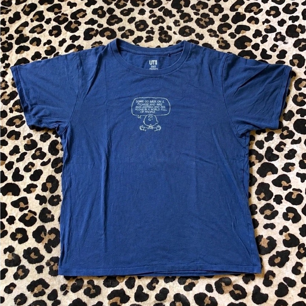 Uniqlo UTI Navy Peanuts Short-Sleeve Graphic Tee - Men